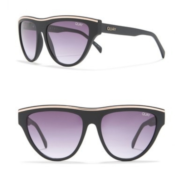 Quay Australia Flight Risk Sunglasses Black/Smoke - Picture 4 of 11